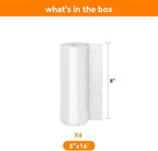 Wevac Vacuum Sealer Bags 8x16' Rolls 6 pack for Food Saver, Seal a Meal, Weston. Commercial Grade, BPA Free, Heavy Duty, Great for vac storage, Meal Prep or Sous Vide