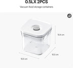 Premium Airtight Food Storage Containers, 2PC-SET(0.53qt), Smart One-Click Seal Lid, Patented Double Silicone Lining, 100% Leak Proof, BPA-FREE, Dishwasher, Freezer & Microwave Safe