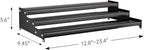 Premium Spice Rack Organizer for Countertops - tiered spice rack organizer for cabinet,spice jars, oil bottles and utensils 2 Pakcs Black (modern rust-resistant design)