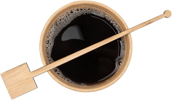 Restaurantware 7 Inch Coffee Stirrers 100 Disposable Coffee Stir Sticks - Square Top Sturdy Natural Bamboo Drink Stirrers Stirrers For Hot and Cold Beverages Break-Resistant