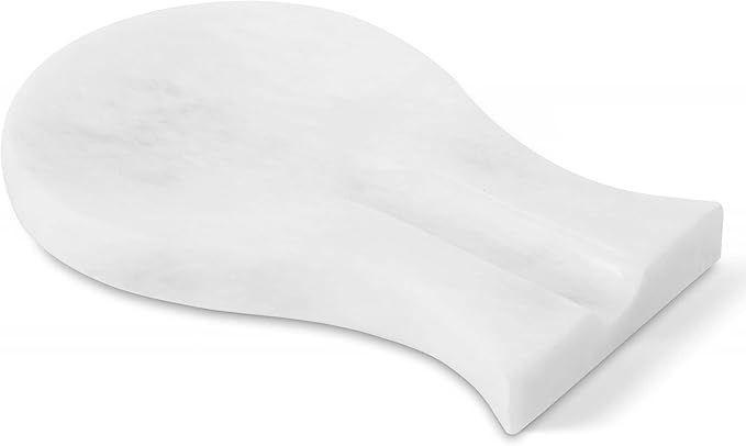 Radicaln Marble Spoon Rest 8" Inches White Handmade Utensil Holder For Kitchen Essentials, Modern Spoon Holder, Kitchen Utensils & Cooking Spoon Rest For Stove Top