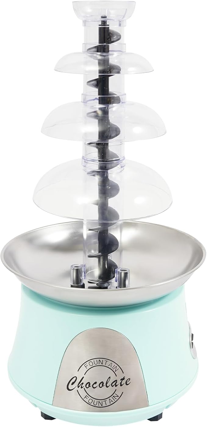 Chocolate Fountain Machine - 4 Tier Electric Chocolate Fondue Fountain Machine for Parties - Melts Cheese, Queso, Candy, and Liqueur - Dip Strawberries, Apple Wedges, Vegetables, and More