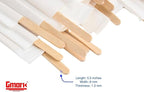 Gmark Individually Wrapped 5.5" Coffee Stir Sticks (length 140mm, width 6mm, thick 1.3mm) - 500pc Round End, Eco Friendly Coffee Stirrers for Hot Drinks - Natural Birch GM1014A