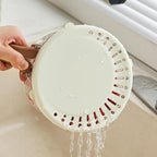 Fruit Washing Bowl with Strainer,Colander for Kitchen,Multi-Functional Vegetable and Food Drainer with Lid And Handle,Portable Fruit Containers for Fridge,BPA Free (1)