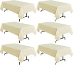 sancua 6 Pack Beige Tablecloth 60 x 102 Inch, Rectangle Table Cloth for 6 Feet Tables - Stain and Wrinkle Resistant Washable Polyester Table Cover for Dining Tables, Buffet Parties and Camping