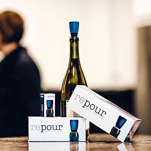 Wine Saver - Wine Preserver and Stopper - Removes Harmful Oxygen from your Wine Simply and Effectively - Indigo Blue 4 Pack