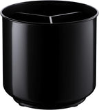 Extra Large Sturdy Rotating Black Utensil Holder Caddy with No-Tip Weighted Base, and Gripped Insert - Rust Proof and Dishwasher Safe Kitchen Utensils Holder