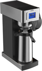 crosson Auto Filling Commercial Coffee Brewer, Plumbed Direct Waterline Drip Coffee Maker with 24 Hours Hot 2.2L Airpot Coffee Carafe Dispenser with Pump