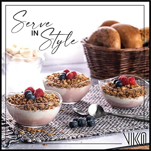 Dessert Bowls - Set of 6 Small Glass Ice Cream Bowls, 10 Oz Each - Microwave & Dishwasher Safe