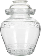 2.5 Liter Canning Pickle Fermentation Jar Glass Jar with Lid, Kombucha Crock with Water Seal for Making Pickles, Kimchi, Sauerkraut, Kombucha and Wine Brewing, Fermentation Kit