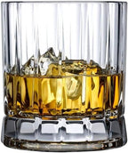 NUDE Whiskey Glasses Set of 4 SOF – 8.5 oz Premium Lead-Free Crystal Old Fashioned Rocks Glasses for Whisky, Scotch, Bourbon & Cocktails – Clear Heavy Base, Dishwasher Safe Luxury Gift Set