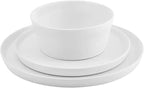 Karaca Salvare 18-Piece Bone China Dinnerware Set for 6 – Dishwasher Safe, Includes Dinner Plates, Side Plates, and Soup Bowls – Elegant White Dinner Set