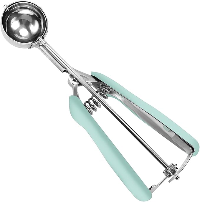 Cookie Scoop 1.5 Tablespoon, Size #50 Cookie Dough Scoop, Cookie Scoop for Baking, Mint, Spring-Loaded Scoop, Comfortable Grip