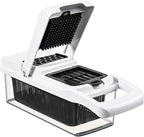 Vegetable Chopper, Veggie Chopper with Container and Lid, Kitchen Vegetable Slicer, Cheese and Onion Slicer, Multifunctional Food Chopper (White)