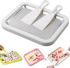 Rolled Ice Cream Maker Kit, At-Home Rolled Ice Cream Machine with Instant Freeze Tray & 2 Scrapers, DIY Rolled Ice Cream Tray for Kids & Adults, Stainless Steel Frozen Dessert Maker (White)