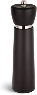 Wooden Pepper Grinder – Refillable Pepper Mill with Adjustable Upgraded Large Size Ceramic Burr – Manual Salt Grinder with Beech Wood Body – 8.3” Tall (Chocolate Wood)