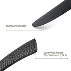 Silverware Set Flatware Set Matte Black Stainless Steel Forged Hammered Cutlery Set Heavy 60 Pieces Service for 12