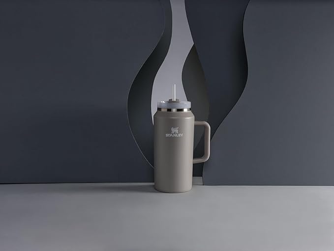 STANLEY Quencher H2.0 Tumbler with Handle & Straw 64 oz | Flowstate 3-Position Lid | Large Capacity for Travel & Sports | Insulated Stainless Steel Cup | BPA-Free | Ash