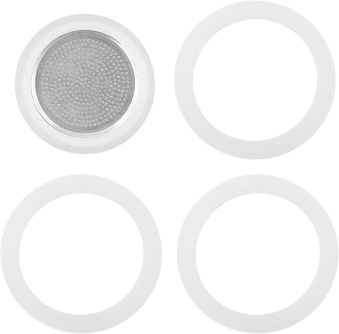 2/3/6/9/12 Cup Gasket & Filter For Stovetop Espresso Coffee Makers, Rubber Seal For Stove Top Coffee Maker Moka Pot, Silicone Gasket Seals, Espresso Machine Replacement Parts(6 cup)