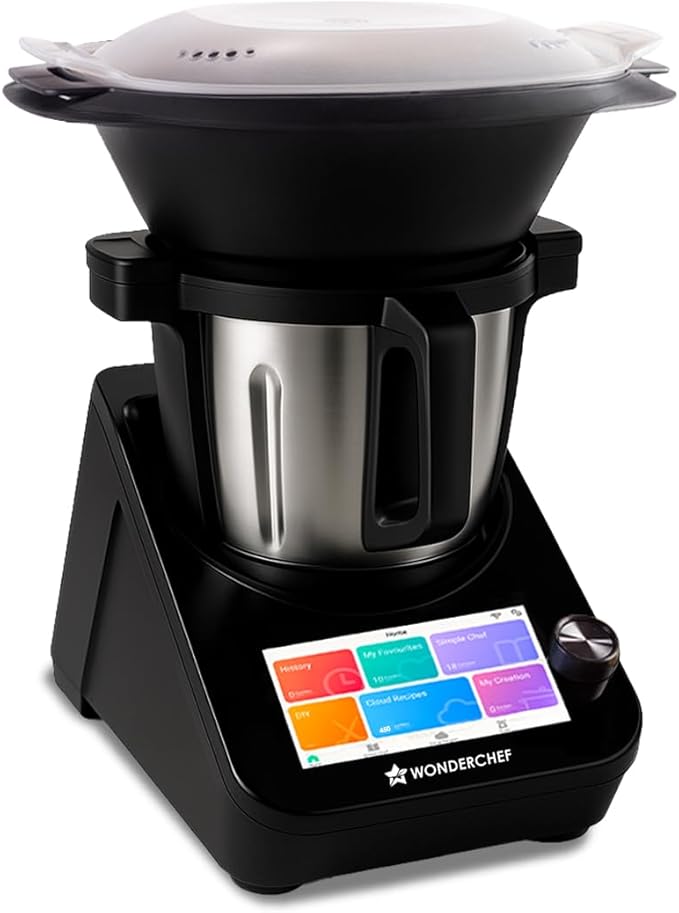 Wonderchef Chef Magic | All-in-One Kitchen Robot for Indian & International Cuisine | Automatic Chopping, Sautéing, Stirring, Kneading... | Mobile App | Recipes by Chef Sanjeev Kapoor | 2 Yr Warranty