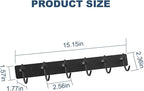 VAEHOLD Wall Hooks for Hanging, Black Coat Rack Wall Mount with 6 Coat Hooks, Towel Hanger, Hat Hooks, Robes Hook in Bathroom, Bedroom, Kitchen, Living Room (1PACK)