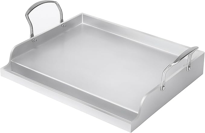 Utheer 17" x 13" Ceramic Nonstick Stainless Steel Griddle for Gas Grill, Charcoal, Oven, Stove Top Griddle, Non-Toxic, PFAS/PFOA/PTFE Free, Oven Up to 500°F, for BBQ, Camping & Kitchen, Sliver