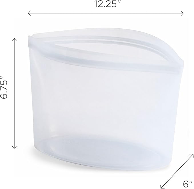 Stasher Premium Silicone Reusable Food Storage Bowl, Clear, Microwave, Sous Vide, Dishwasher, Oven and Freezer Safe, BPA Free, Leak-free, Eco-friendly, 8-Cup Bowl