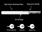 BRODARK Brisket Slicing Knife - 12" Carving Knife for Meat - High Carbon Stainless Steel, One Piece Design, BBQ & Grilling Gift for Men - NSF Certified, Shark Series