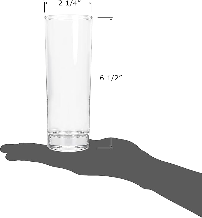Collins Slim Water Beverage Glasses, 10 Ounce - Set of 6