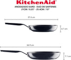KitchenAid Hard Anodized Nonstick Frying Pans/Skillet Set, 8.25 Inch and 10 Inch, Onyx Black