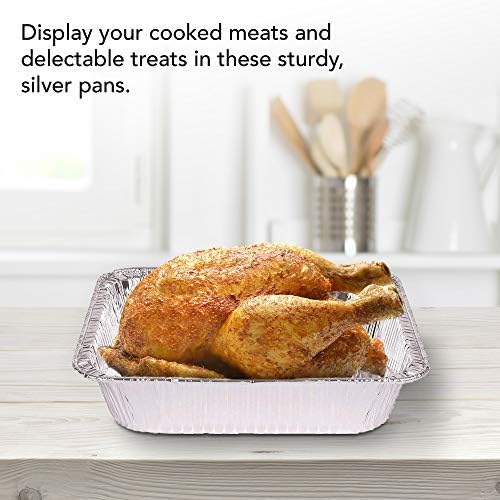 Stock Your Home Aluminum Pans 9x13 Disposable Foil Pans (30 Pack) - Half Size Steam Table Deep Pans - Tin Foil Pans Great for Cooking, Heating, Storing, Prepping Food