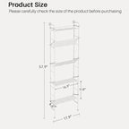 bukfen Behind The Door Organizers,5-Tier Narrow Bathroom Kitchen Shelf,Kitchen Pantry Door Organization and Storage,Wall Storage,Spice Racks,Book Shelf,Multi Functional Shelf for Home,1 Pack