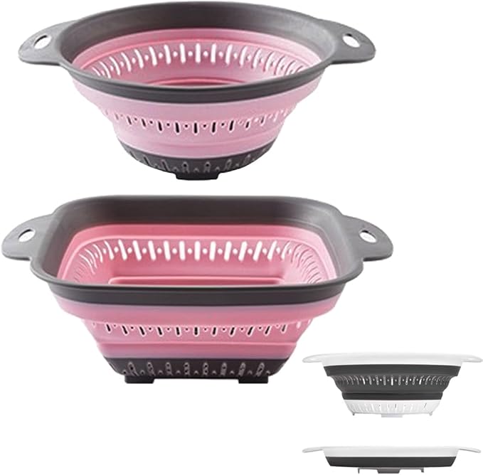 Collapsible Colander and Strainer,Silicone Strainer Colanders & Food Strainers,for Vegetable and Fruit, Kitchen Essentials