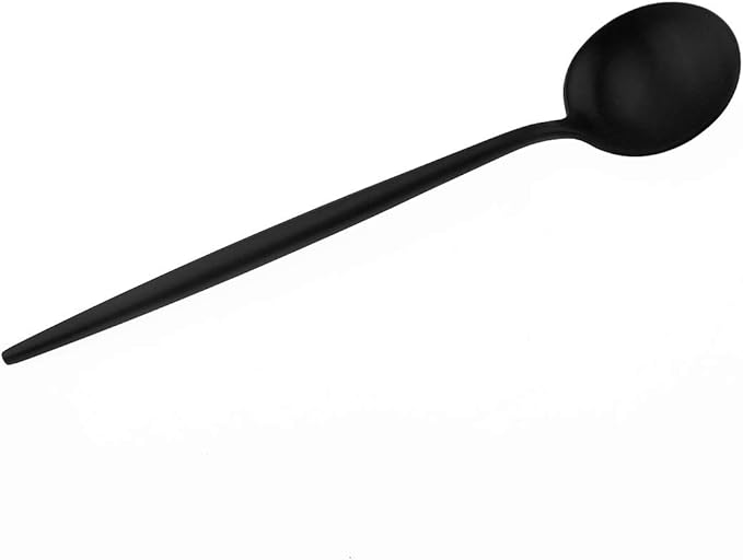 Matte Balck Silverware Set,Gugrida 5-Piece 18/10 Stainless Steel Satin Finish Flatware Set,Kitchen Utensil Set,Tableware Travel Cutlery Set for Camping Office or School Lunch, Dishwasher Safe