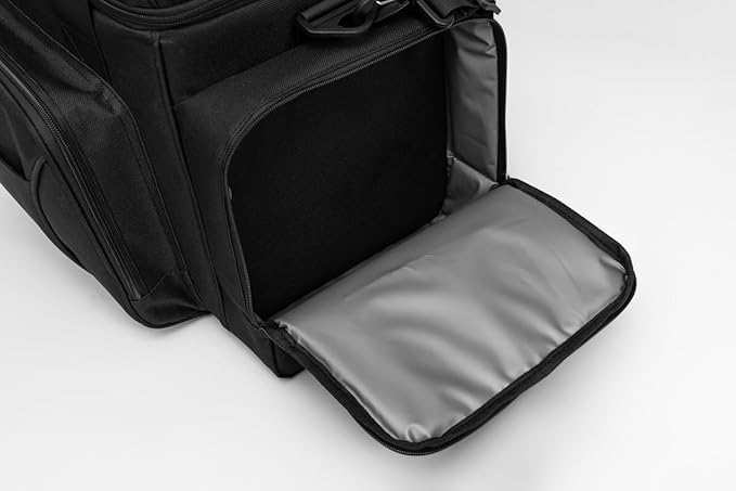 Large Cooler Bag (15x12.5x9 in). Two Insulated Compartment, Heavy Duty Fabric, Thick Insulation, Reinforced Stiches, Multiple Pockets, Durable Zipper.
