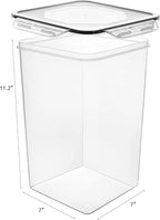 M MCIRCO Extra Large 7qt / 6.5L/220oz Tall Food Storage Containers, WIDE & DEEP, 4-Piece Plastic Airtight Kitchen Pantry Storage Containers for Flour, Sugar, with 4 Measuring Cups,20 Labels