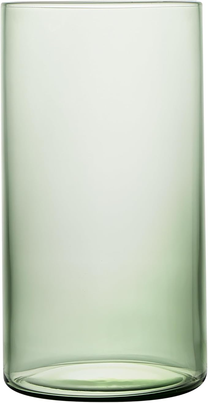 Restaurantware-Vetri 16 Ounce Tall Drinking Glasses, 6 Dishwashable Beverage Glasses - No-Lead, Elegant, Green Glass Tumblers, Ideal For Water, Juice Beer, Cocktails, Liquor, Iced Tea, And More