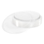 IDL Packaging 9" Round Dome Lid for Aluminum Foil Pan (Pack of 50) - Clear Plastic Lid for 9" Container - Disposable Pans Cover for Takeout, Serving, Freezing