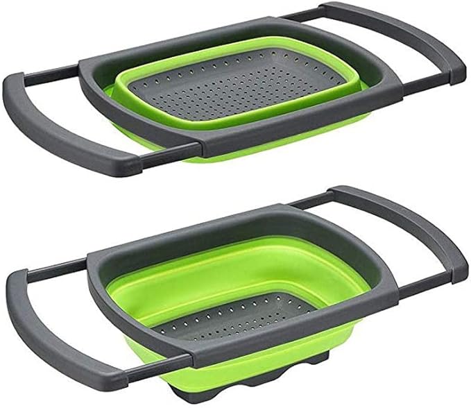 Collapsible over sink Colander Combo Pack 15.55 x 10.2 x 1.7