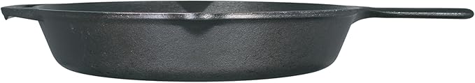 Lodge 12 Inch Cast Iron Pre-Seasoned Skillet – Signature Teardrop Handle - Use in the Oven, on the Stove, on the Grill, or Over a Campfire - Black