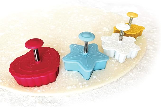 Talisman Designs Plunger Style Pie Crust Cutters, Occassions Design, 4 Piece Set