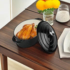 Oval Dutch Oven for Bread Baking, 4.5 Quart Non Stick Enameled Cast Iron Dutch Oven Pot with Lid, Oven Safe Oval Casserole with Lid up to 500°F for Baking, Braising, Stews, Roasting (Black)