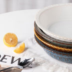 Sweejar Ceramic Pie Pan - Round Baking Dish, Non-Stick for Quiche, Tart, Cake, Pumpkin Pie & Pot Pies (Gray, 10 Inches)