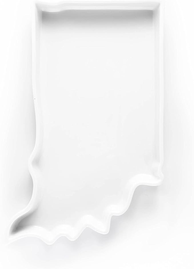 Indiana Shaped Baking Dish Serving Platter or Decorative Tray Charming Porcelain Bakeware Oven Microwave and Dishwasher Safe