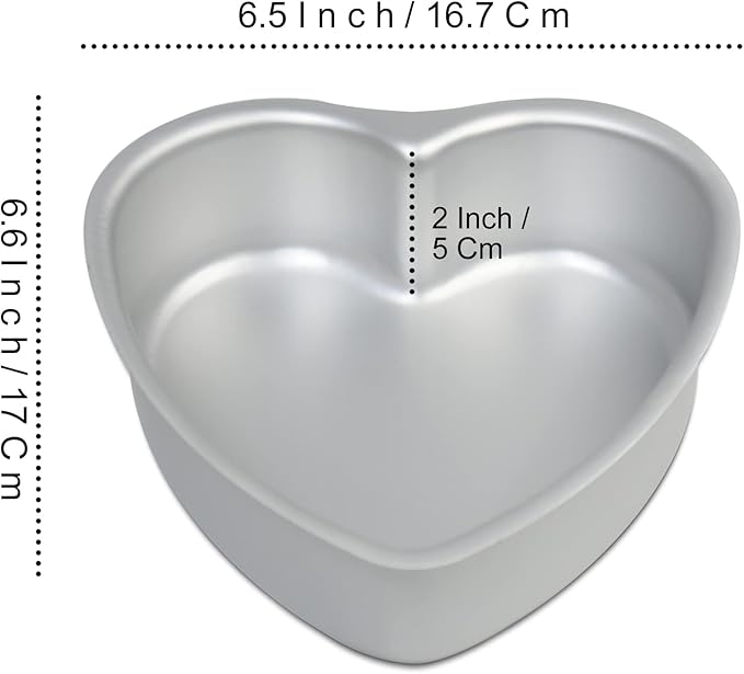 set of 3 Heart-shaped cake pan,6 inch heart-shaped cake tin, aluminum, for weddings, parties, family and other occasions cake (6 x 2 Inch,Set of 3)