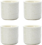 Ceramic Espresso Cups Set of 2 or 4-3oz Demitasse Cups for Coffee & Tea, No Handles, Durable & Dishwasher Safe (white, 4)