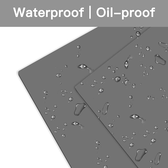2MM Thick Silicone Countertop Mat, 23.6"x 15.7"(60cmx40cm), Silicone Mats for Kitchen Counter, Nonslip Heat Resistant Mat, Large Kitchen Counter Mats, Waterproof Countertop Protector, Semitransparent