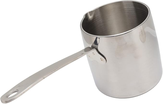 Butter Warmer Pot Quick Heat Conduction Three Layer Stainless Steel Butter Warmer with Accurate Scale Holes (450ML)