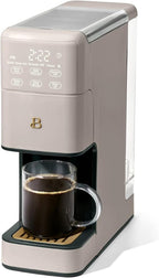 Beautiful Perfect Grind Programmable Single Serve Coffee Maker with Touch-activated Display, Programmable and Integrated Burr Grinder, 64oz Water Reservoir (PORCINI TAUPE)