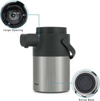 Tiken Airpot Coffee Dispenser with Pump - 74oz/2.2L Thermal Coffee Carafes for Hot Beverage - Stainless Steel Insulated Thermos Carafe, Silver